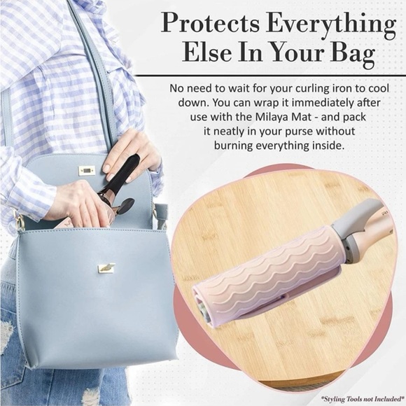 Pink silicone Portable Hair Straightener Insulation Pad - countertop protector - Picture 4 of 8